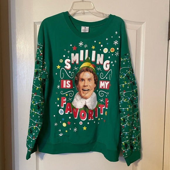Tops - ELF Christmas Sweatshirt Size XXL Green